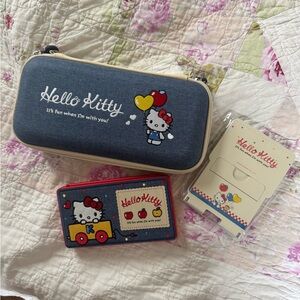 Nintendo Switch 1 Hello Kitty Denim Case, Skin, and Accessories